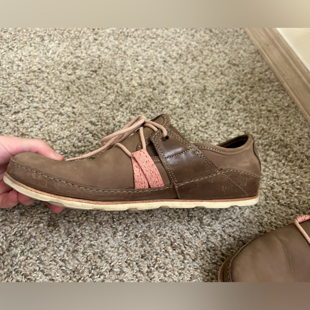 Chaco Women's Harper Casual Lace Shoes Soft Nubuck Caribou Leather Size 10 Brown - Picture 5 of 13